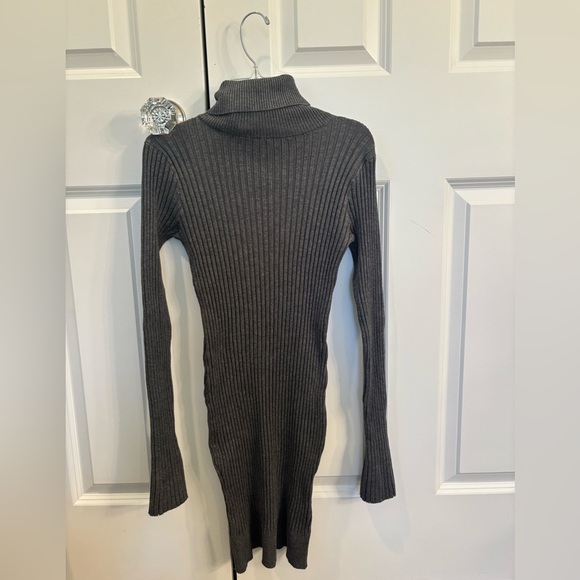 Express Ribbed Turtleneck Long Sleeve Mini Sweater Dress - Small - Picture 8 of 8